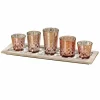 Windlicht-Set – Rosa – Glas – 44 Cm 5